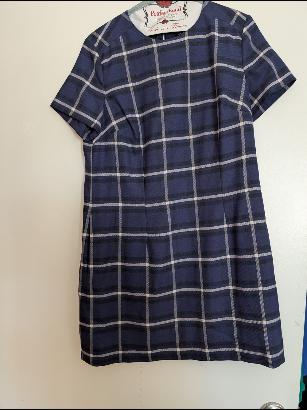 Banana Republic Navy and White Plaid Mini Dress